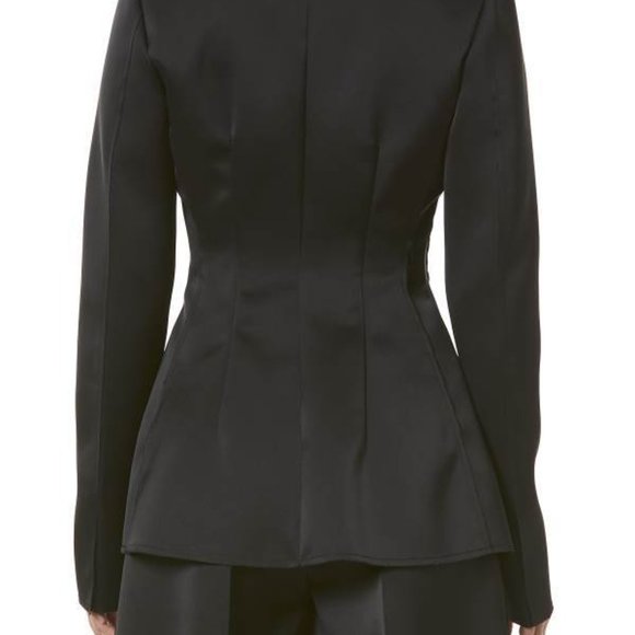 Carolina Herrera Double-bonded Satin Suit Jacket Black - Picture 3 of 7